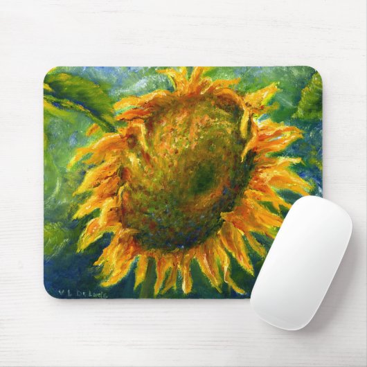 Impressionist Sunflower Face Muismat (Met muis)