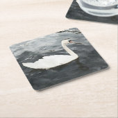 Impressionist Swan Kartonnen Onderzetters (Schuin)