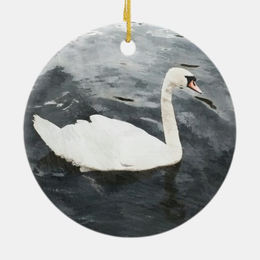 Impressionist Swan Keramisch Ornament (Achterkant)