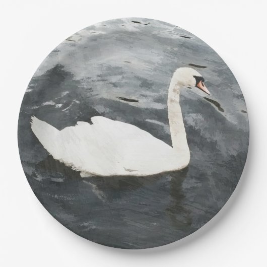 Impressionist Swan Papieren Bordje (Voorkant)