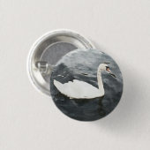 Impressionist Swan Ronde Button 3,2 Cm (Voorkant /achterkant)