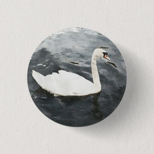 Impressionist Swan Ronde Button 3,2 Cm