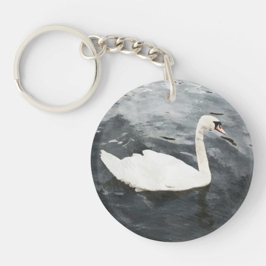 Impressionist Swan Sleutelhanger (Voorkant)