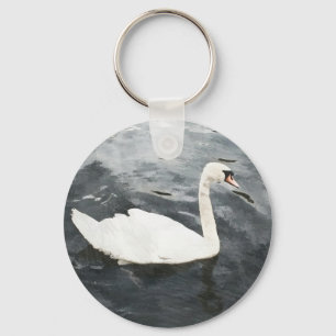 Impressionist Swan Sleutelhanger
