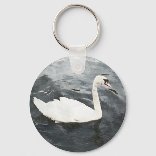 Impressionist Swan Sleutelhanger (Voorkant)