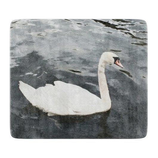 Impressionist Swan Snijplank (Voorkant)