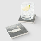Impressionist Swan Stenen Onderzetter (Zijkant)