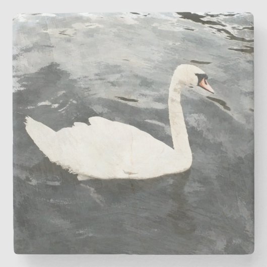 Impressionist Swan Stenen Onderzetter (Voorkant)