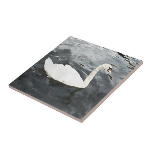 Impressionist Swan Tegeltje (Zijkant)