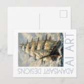 Impressionist Tall Ship at Sea Nautical Art Briefkaart (Voorkant / Achterkant)