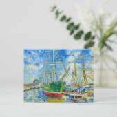 Impressionist Tall Ship in Hamburg Harbor with Ref Briefkaart (Staand voorkant)