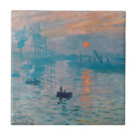 Impressionist Tegeltje<br><div class="desc">Onder de indruk is Sunrise een beroemd schilderij van de Franse impressionist Claude Monet,  dat in 1872 is geschilderd en dat in 1874 werd getoond op de tentoonstelling van de impressionisten in Parijs. Zonneopgang shows de haven van Le Havre.</div>