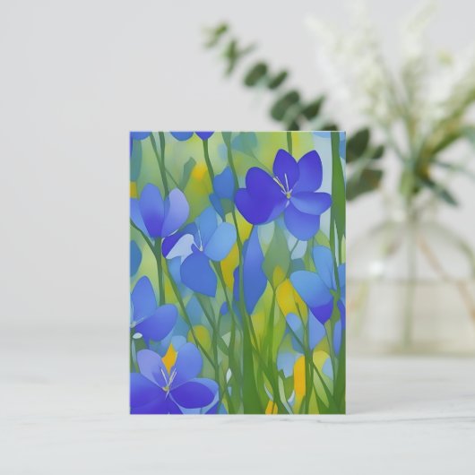 Impressionist Texas Bluebonnets Briefkaart (Staand voorkant)