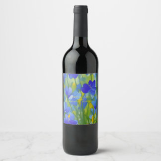 Impressionist Texas Bluebonnets Wijn Etiket
