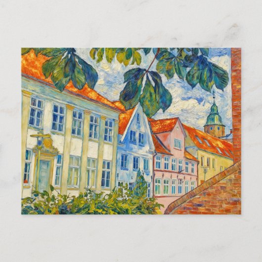 Impressionist Town Scene in Glueckstadt with Histo Briefkaart (Voorkant)