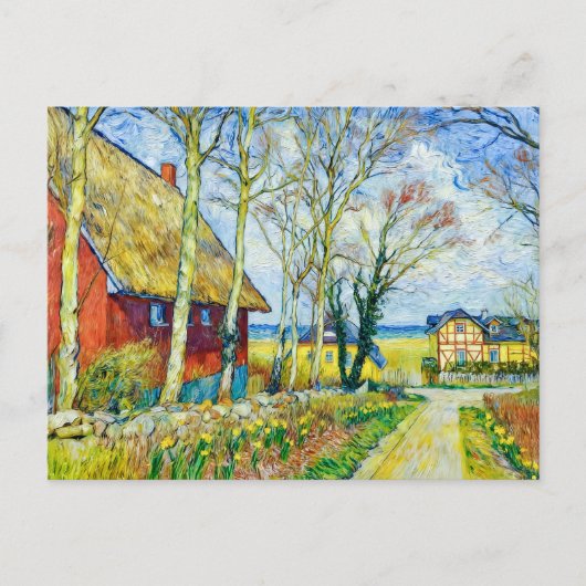 Impressionist Village Scene in Ahrenshoop on the D Briefkaart (Voorkant)