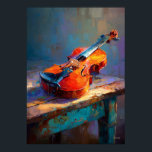 Impressionist Violin Painting Classical Music Art Poster<br><div class="desc">An expressive impressionist painting of a violin resting in warm light. Rich colors and painterly texture celebrate the beauty of classical music,  making this vibrant artwork perfect for musicians,  music lovers and artistic home decor.</div>
