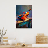Impressionist Violin Painting Classical Music Art Poster (Keuken)