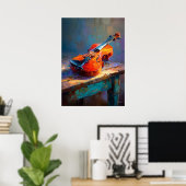 Impressionist Violin Painting Classical Music Art Poster (Thuiskantoor)