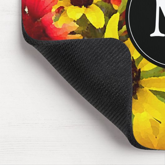 Impressionist Wildbloemen met Monogram Muismat (Hoek)