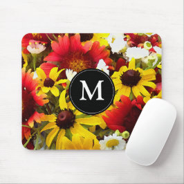 Impressionist Wildbloemen met Monogram Muismat