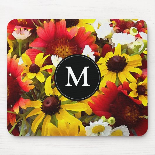 Impressionist Wildbloemen met Monogram Muismat (Voorkant)