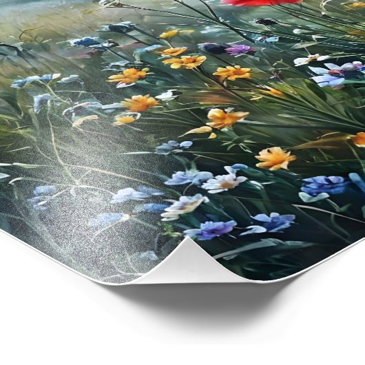 Impressionist Wildflower Meadow Foto Afdruk (Hoek)