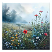 Impressionist Wildflower Meadow Foto Afdruk (Voorkant)