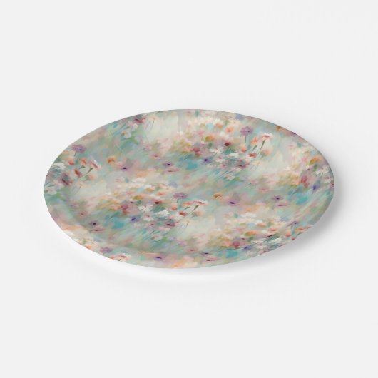 Impressionist Wildflower Pastel Papieren Bordje (Gekanteld)