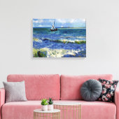 Impressionist Zeilboot op het Ocean Waves Canvas Afdruk (Insitu (Woonkamer))