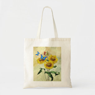 impressionist Zonnebloemen en Butterflies Tote Bag