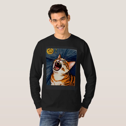 Impressionistic  Cat Screaming Impressionism Cats  T-shirt (Voorkant volledig)