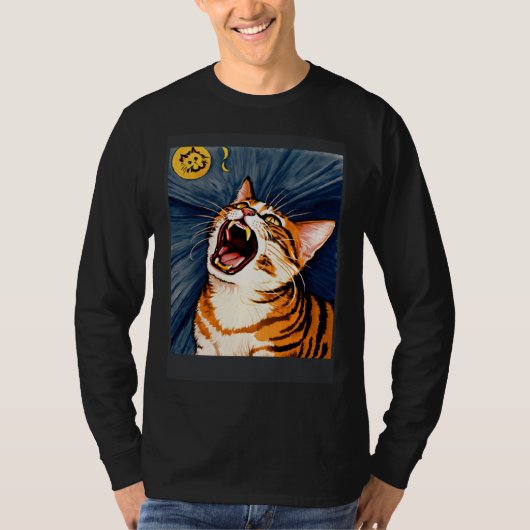 Impressionistic  Cat Screaming Impressionism Cats  T-shirt (Voorkant)