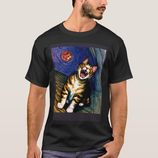 Impressionistic Cat Screaming Impressionism Cats T-shirt (Voorkant)