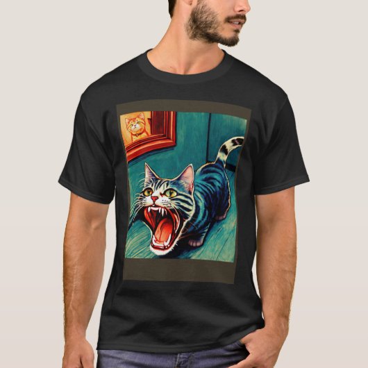 Impressionistic  Cat Screaming Impressionism Cats  T-shirt (Voorkant)