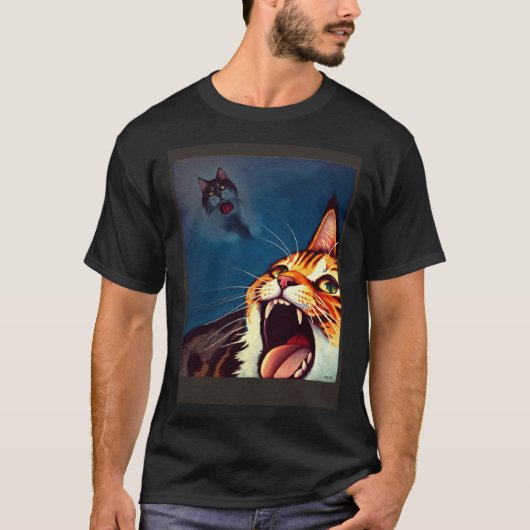 Impressionistic  Cat Screaming Impressionism Cats  T-shirt (Voorkant)