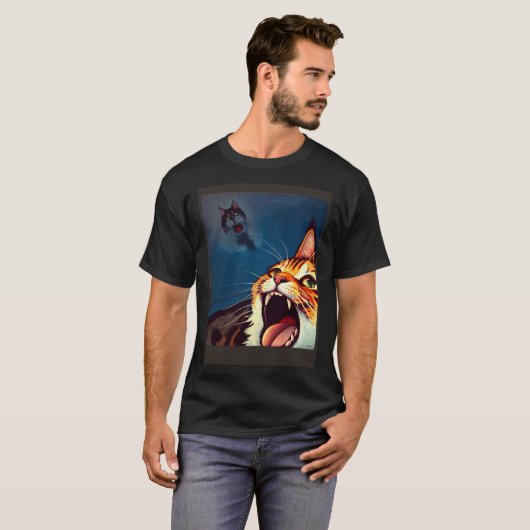 Impressionistic  Cat Screaming Impressionism Cats  T-shirt (Voorkant volledig)