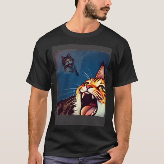 Impressionistic Cat Screaming Impressionism Cats T-shirt (Voorkant)