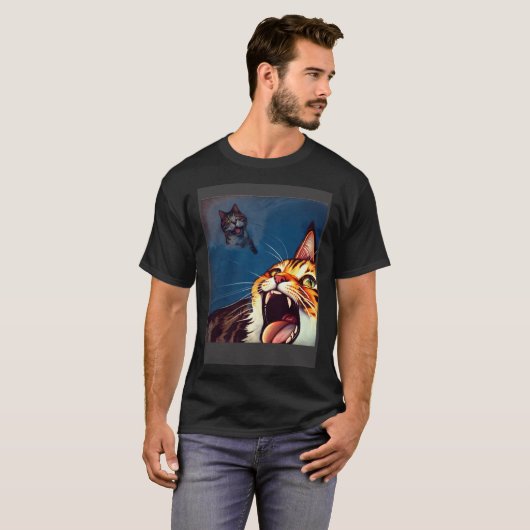Impressionistic Cat Screaming Impressionism Cats T-shirt (Voorkant volledig)