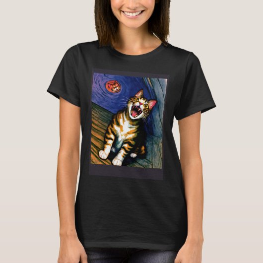 Impressionistic Cat Screaming Impressionism Cats T-shirt (Voorkant)