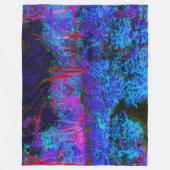 Impressionistic Dark Blue and Red Garden Landscape Fleece Deken (Voorkant)