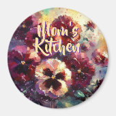 Impressionistic Maroon Pansies Floral Personalized Magneet (Voorkant)