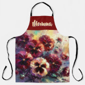Impressionistic Maroon Pansies Floral Personalized Schort (Voorkant)
