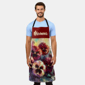 Impressionistic Maroon Pansies Floral Personalized Schort (Gedragen)