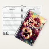 Impressionistic Maroon Pansies Personalized Recipe Notitieboek (Binnen)