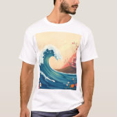 Impressionistic Ocean Wave T-shirt (Voorkant)
