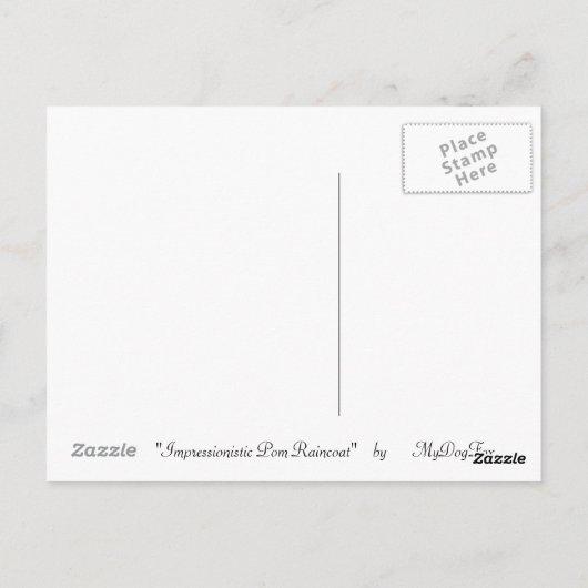 Impressionistic Regenjas Pom Briefkaart (Achterkant)
