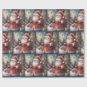 Impressionistic Santa Claus Christmas Decoupage Cadeaupapier (Vlak)
