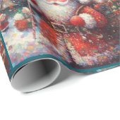 Impressionistic Santa Claus Christmas Decoupage Cadeaupapier (Rol Hoek)