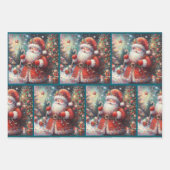 Impressionistic Santa Claus Christmas Decoupage Inpakpapier Vel (Voorkant 2)